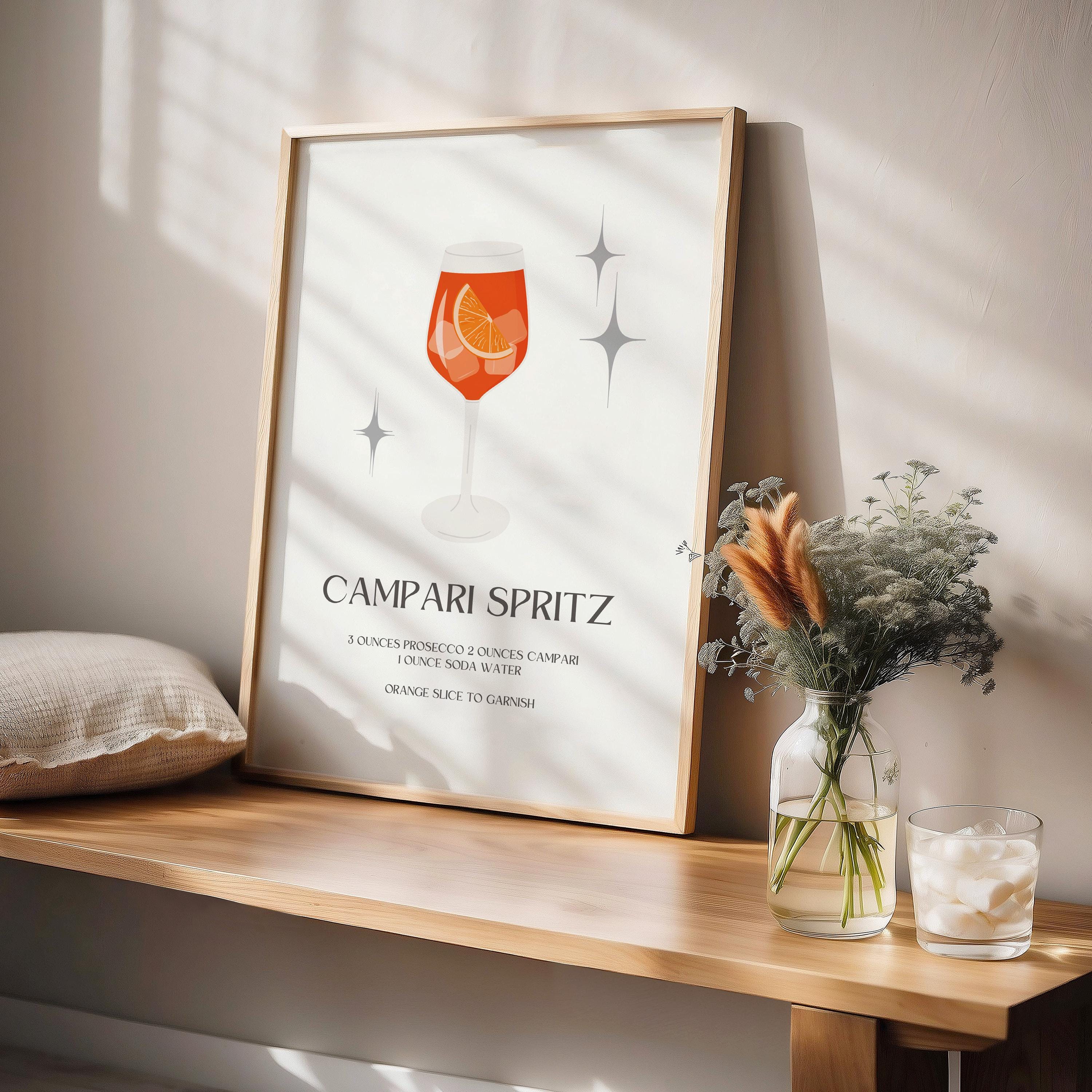 カクテルプリント、カンパリスプリッツ フレーム付きまたはフレーム