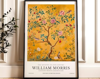 William Morris Print, Bird Tree Pattern Framed or Unframed Vertical Poster