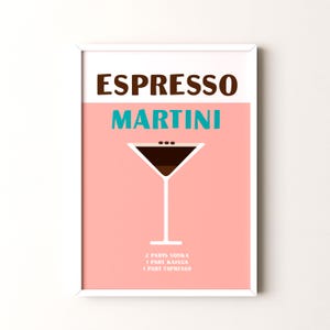 Impresión de cóctel, póster vertical enmarcado o sin marco de Espresso Martini