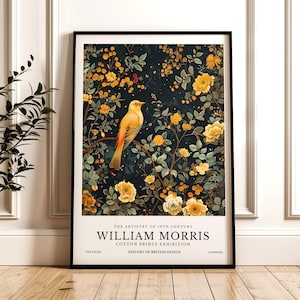 William Morris Print, Bird Pattern Framed or Unframed Vertical Poster