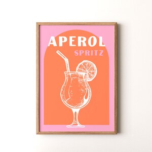 Impresión de cóctel, póster vertical enmarcado o sin marco de Aperol Spritz