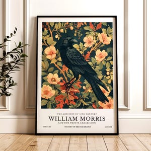 William Morris Print, Crow Pattern Framed or Unframed Vertical Poster