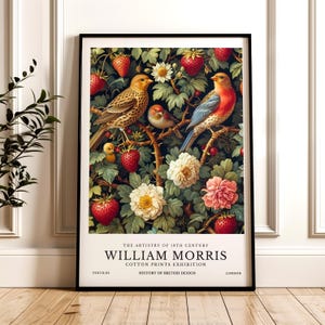 William Morris Print, Bird Pattern Framed or Unframed Vertical Poster