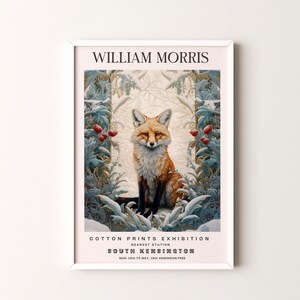 William Morris  Print, Fox Pattern Framed or Unframed Vertical Poster