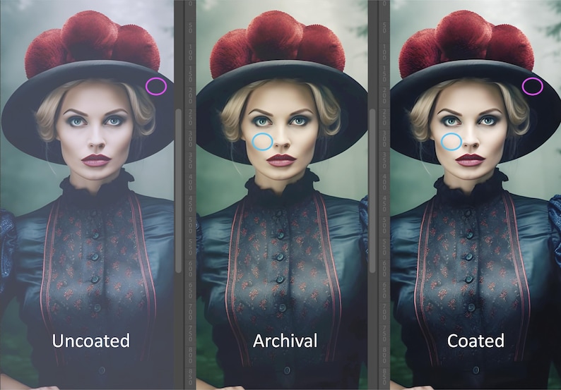 a series of three pictures of a woman wearing a hat