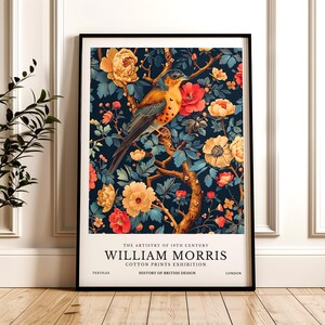 William Morris Print, Bird Pattern Framed or Unframed Vertical Poster