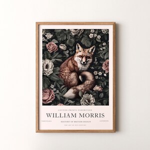William Morris  Print, Fox Pattern Framed or Unframed Vertical Poster