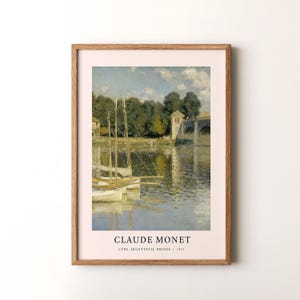 Claude Monet  Print, Lthe Argenteuil Bridge Framed or Unframed Vertical Poster