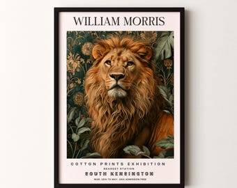William Morris  Print, Lion Pattern Framed or Unframed Vertical Poster