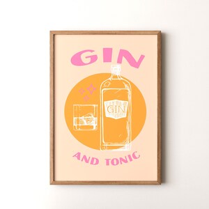 Impresión de cóctel, póster vertical enmarcado o sin marco de gin-tonic
