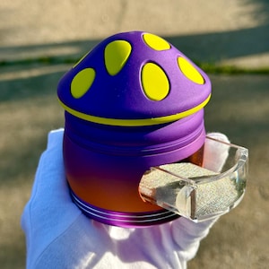 Mushroom with Drawer Spice Herb Grinder Crusher