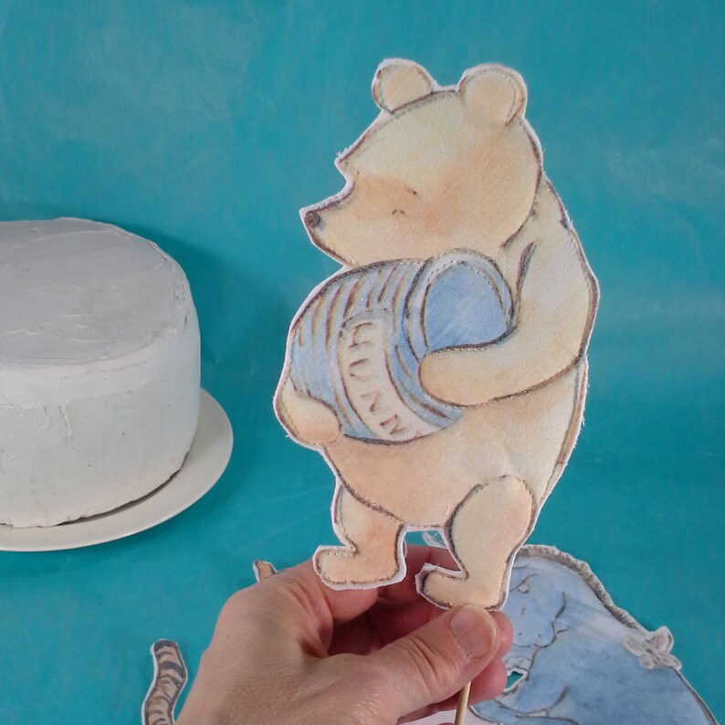 Classic Pooh Bear Cake Toppers Fabric Winnie the Pooh Etsy