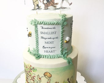 Winnie the Pooh Fabric Cake Topper: Baby Shower Decor