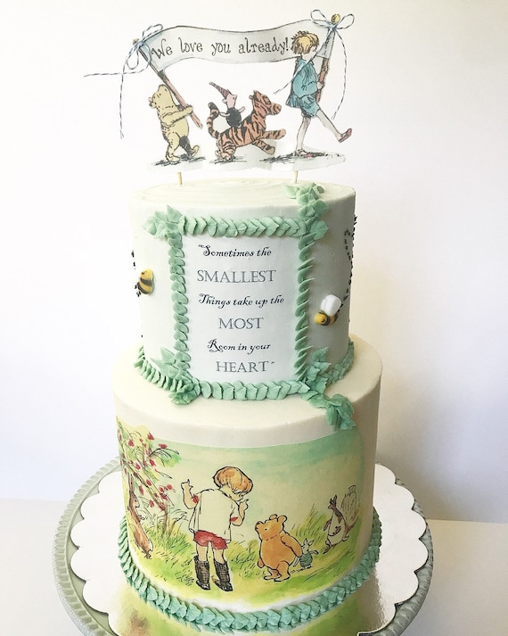 Winnie the Pooh Fondant Cake Topper, Winnie Pooh and Tiger,winnie Pooh  Birthday, Winnie the Pooh Baby Shower, 