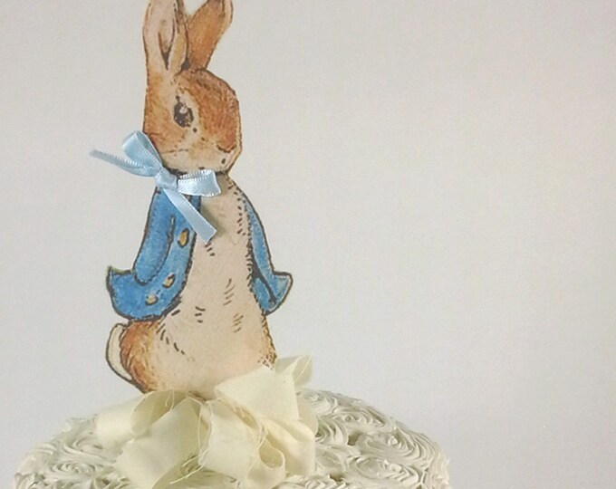 Shabby Chic Peter Rabbit Cake Topper, Fabric Peter Rabbit Birthday or ...
