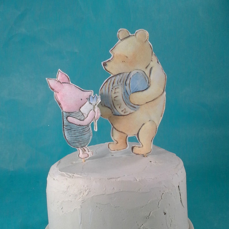 Disney Pooh /& Friends Figurine Piglet Two Year Birthday Cake Topper