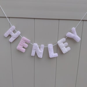 Custom Fabric Name Banner: Nursery Room Decor, Photo Prop image 8