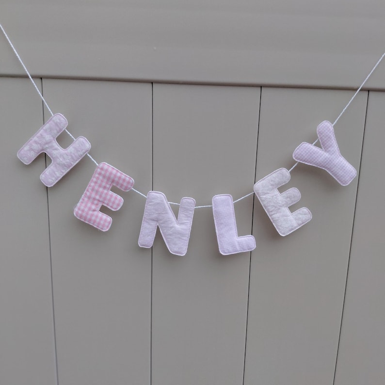 Custom Fabric Name Banner: Nursery Room Decor, Photo Prop image 8