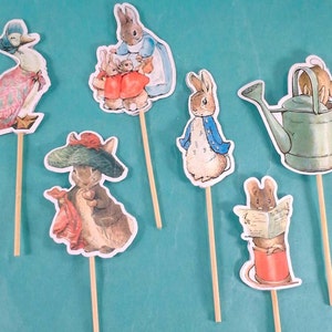 Peter Rabbit cupcake toppers, Peter Rabbit birthday, shower toppers B060 cupcakes