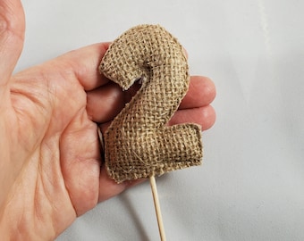 Burlap Number 1 Cake Topper: First Birthday Decoration