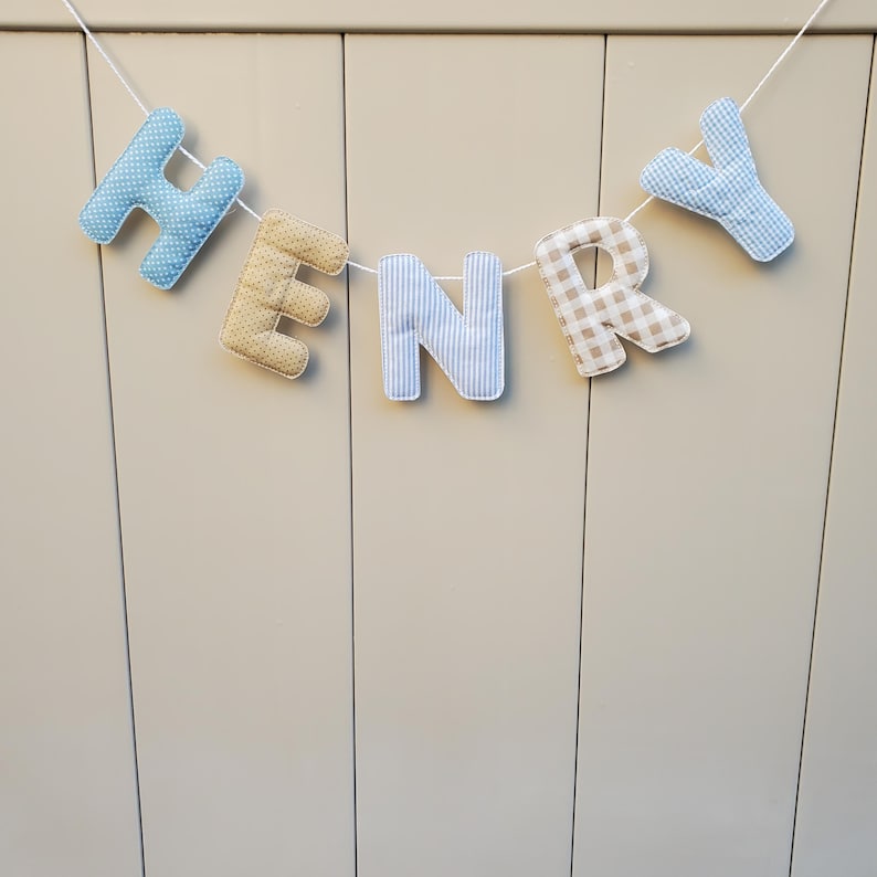 Banner de tela personalizado con nombre, decoración infantil, accesorio fotográfico imagen 10