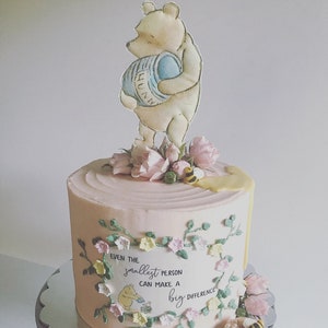 Classic Pooh bear cake toppers, fabric Winnie the Pooh, Piglet, party decoration D134