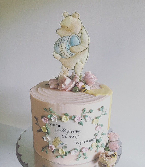 I made Winnie the Pooh Cake for my friend's daughter's first