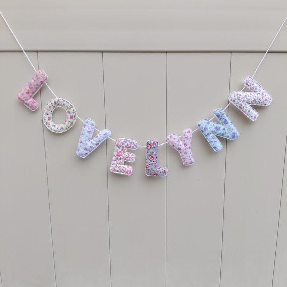Custom Fabric Name Banner: Nursery Room Decor, Photo Prop