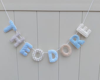 Custom Fabric Name Banner, Nursery Decor, Photo Prop