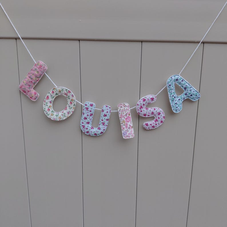 Custom Fabric Name Banner: Nursery Room Decor, Photo Prop image 9