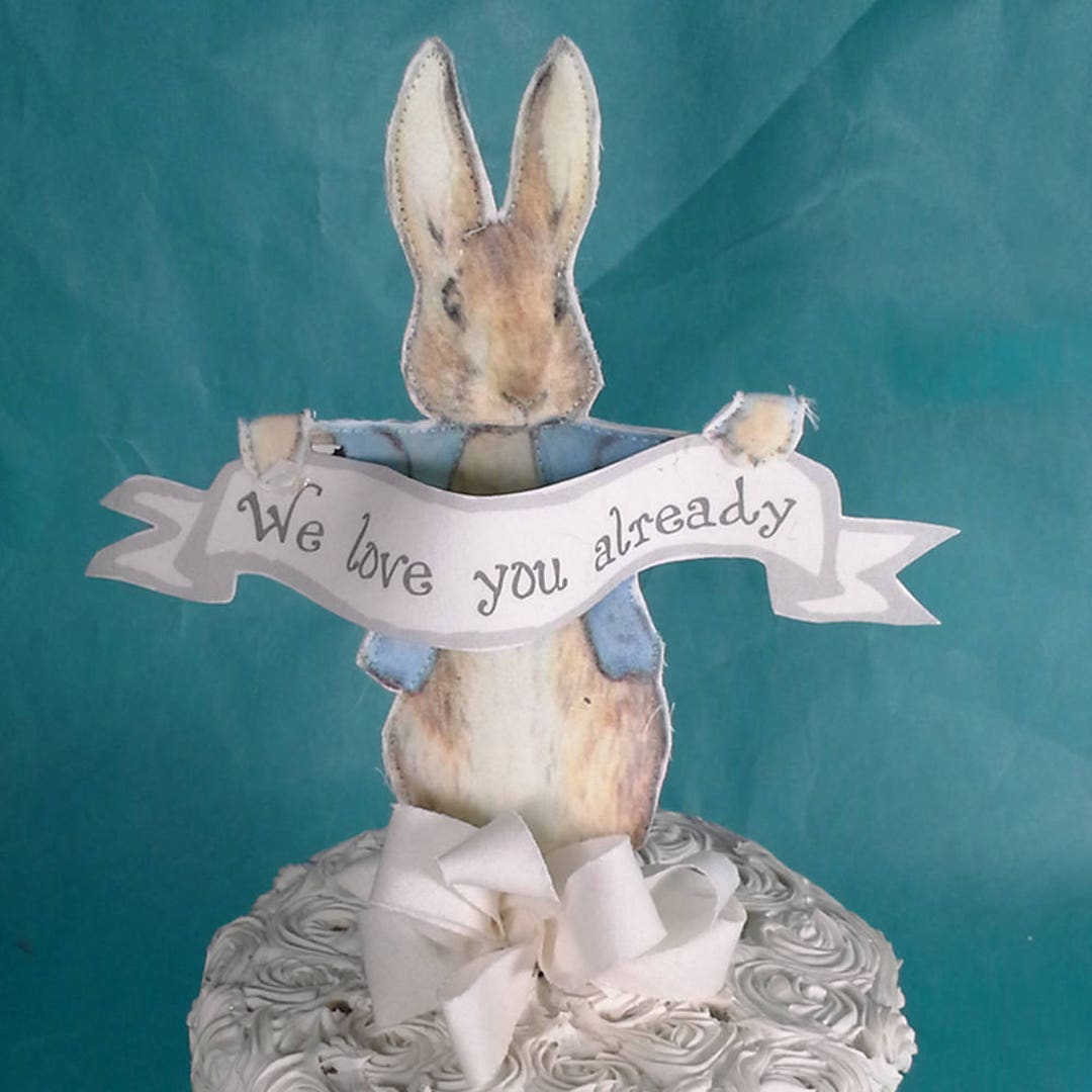 Peter Rabbit Cake Topper, Fabric Peter Rabbit Baby Shower Party ...