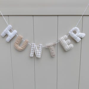 Banner de tela personalizado con nombre, decoración infantil, accesorio fotográfico imagen 7