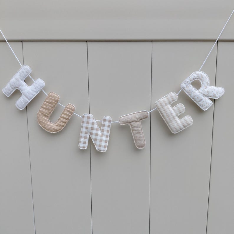 Banner de tela personalizado con nombre, decoración infantil, accesorio fotográfico imagen 7
