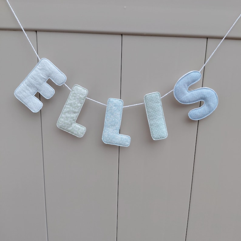Banner de tela personalizado con nombre, decoración infantil, accesorio fotográfico imagen 9