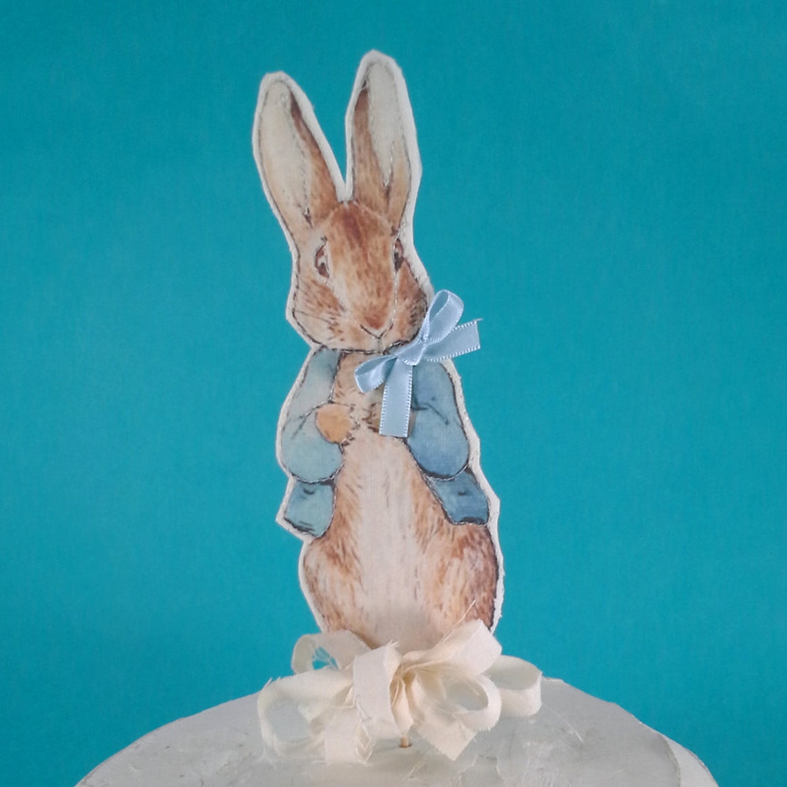 Shabby Chic Peter Rabbit Cake Topper Fabric Peter Rabbit Etsy