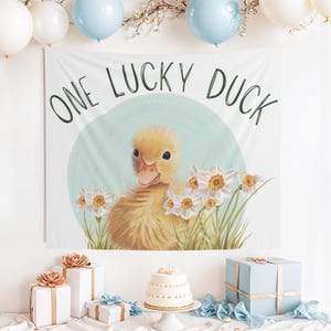 One Lucky Duck Banner, Lucky Duck Birthday Sign, Duck 1st Birthday, Lucky Duck Decor, One Lucky Duck boy, One Lucky Duck girl, 1st birthday