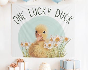 One Lucky Duck Banner, Lucky Duck Birthday Sign, Duck 1st Birthday, Lucky Duck Decor, One Lucky Duck boy, One Lucky Duck girl, 1st birthday