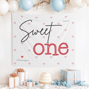 Sweet One Banner, Sweet One Sign, Sweet One Birthday Decor, Sweet One 1st Birthday, Valentines Day Banner, 1st Birthday Banner, 1st Birthday