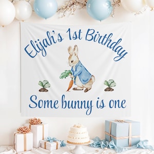 Custom Some Bunny is One Banner, Some Bunny is One Sign, Bunny 1st Birthday, Some Bunny is One Decorations, 1st Birthday Boy, 1st Birthday