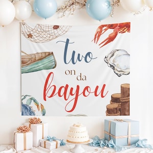 Pancarta personalizada de Two da Bayou, Nacido en Bayou, Baby Shower de Bayou, Pancarta de segundo cumpleaños, Decoración para fiesta de segundo cumpleaños, Two the Bayou, Bebé Bayou