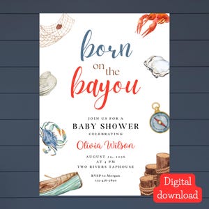 Custom Born on the Bayou Shower Invitation, Bayou Baby Shower, Born on the Bayou, Baby Shower Invitation, Louisiana Baby Invite, Bayou Baby