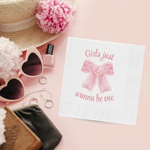 Girls Just Wanna Be One Napkins, Pink Bow Napkins, Pink 1st Birthday, Girl 1st Birthday, Pink Bow Decor, Girls Just Wanna, 1st Birthday