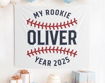 Striscione personalizzato "Il mio anno da principiante", Compleanno "Il mio anno da principiante", Primo compleanno di baseball, Il nostro piccolo principiante, Decorazioni per l'anno da principiante, Compleanno di baseball