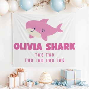 Custom Baby Shark Two Two Two Banner, Baby Shark Two Two Two Backdrop, Baby Shark Banner, Baby Shark Birthday, Shark Birthday, 2nd Birthday