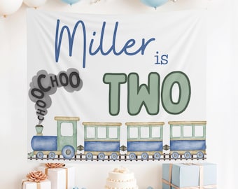 Custom Choo Choo Im Two Banner, Chugga Chugga Two Two Sign, Train 2nd Birthday, Train Birthday Decor, 2nd Birthday Boy, Second Bday, Two Two