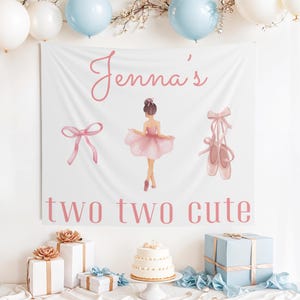 Custom Two Two Cute Banner, Tutu Cute Banner, Two Two Cute Birthday, 2nd Birthday Banner, Two Year Old Party, Tutu Cute, Ballerina Birthday