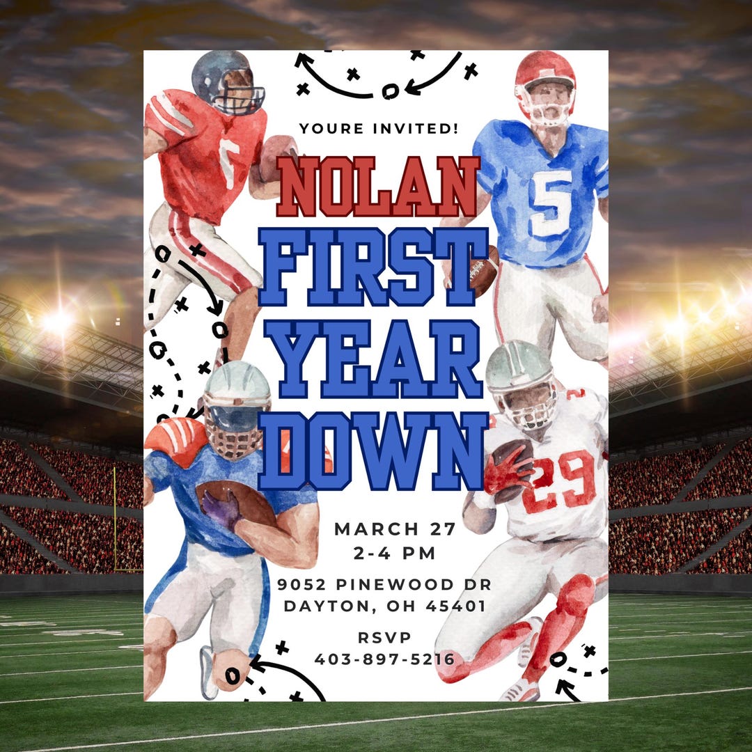 Custom 1st Year Down Invitation, First Year Down Invitation, 1st Year ...
