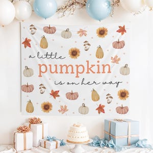A Little Pumpkin is on Her Way Banner, A Little Pumpkin is on the Way, Sweet Little Pumpkin on Her Way, Fall Baby Shower, Little Pumpkin
