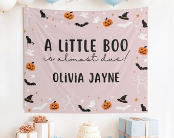 Custom A Little Boo is Almost Due Banner, A Little Boo is Almost Due Pink, A Little Boo is Almost Due Boy, Growing a Little Boo, Baby Shower