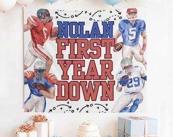 Custom First Year Down Banner, 1st Year Down, 1st Year Down Football, First Year Down Birthday, First Year Down, 1st Birthday, Football